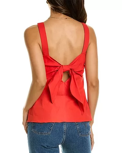 THEORY Tie-Back Linen-Blend Top Women 2 THEORY Tie-Back Linen-Blend Top Women - Image 2