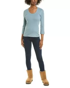 3/4-Sleeve Scoop Neck T-Shirt Women