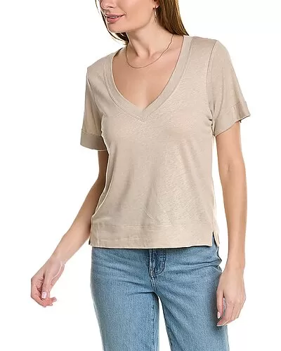Splendid Angelina Linen-Blend T-Shirt Women 1 Splendid Angelina Linen-Blend T-Shirt Women