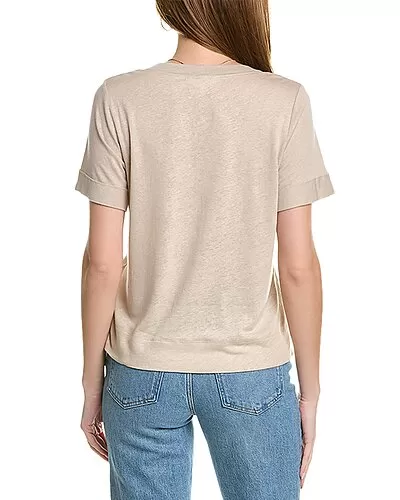 Splendid Angelina Linen-Blend T-Shirt Women 2 Splendid Angelina Linen-Blend T-Shirt Women - Image 2