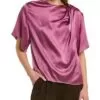 Vince Flutter Draped Silk Blouse Women