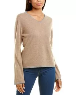 V-Neck Wool & Cashmere-Blend Sweater Women