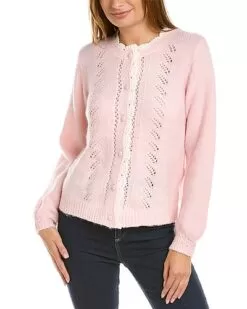 Pointelle Wool-Blend Cardigan Women
