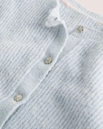 Boden Jewel Button Fluffy Wool & Alpaca-Blend Cardigan Women 3 Boden Jewel Button Fluffy Wool & Alpaca-Blend Cardigan Women - Image 3