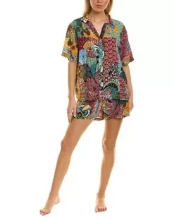 Johnny Was Carolyn Silk Short Set Women