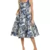 Adrianna Papell Jacquard A-Line Dress Women