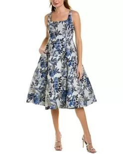 Adrianna Papell Jacquard A-Line Dress Women
