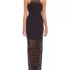 Mosaic Lace Halter Gown Women