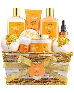 Almond Milk And Honey Beauty And Personal Care Set, 10pc Bath Pampering Women